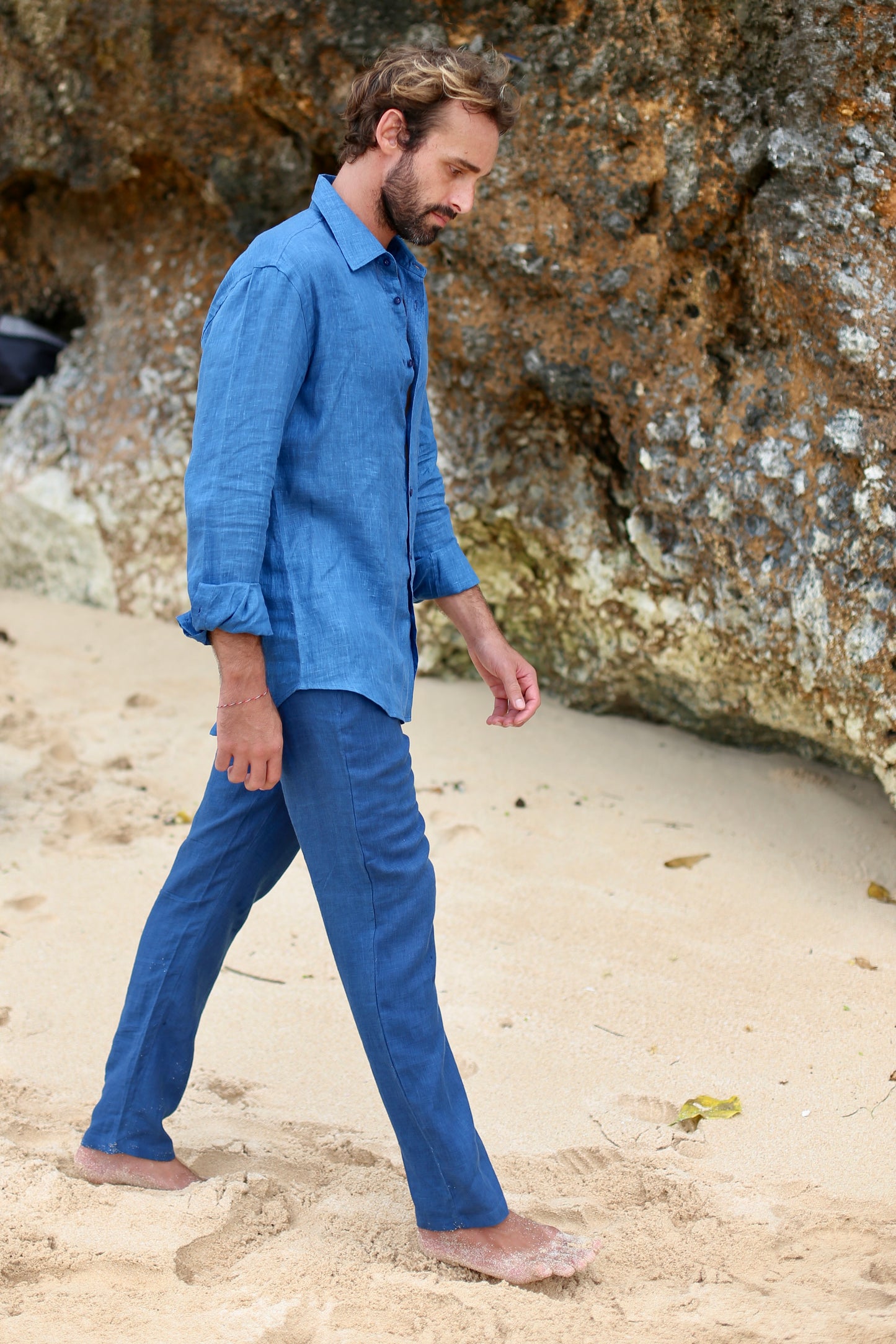 Evening Shirt French Linen - Natural Dye