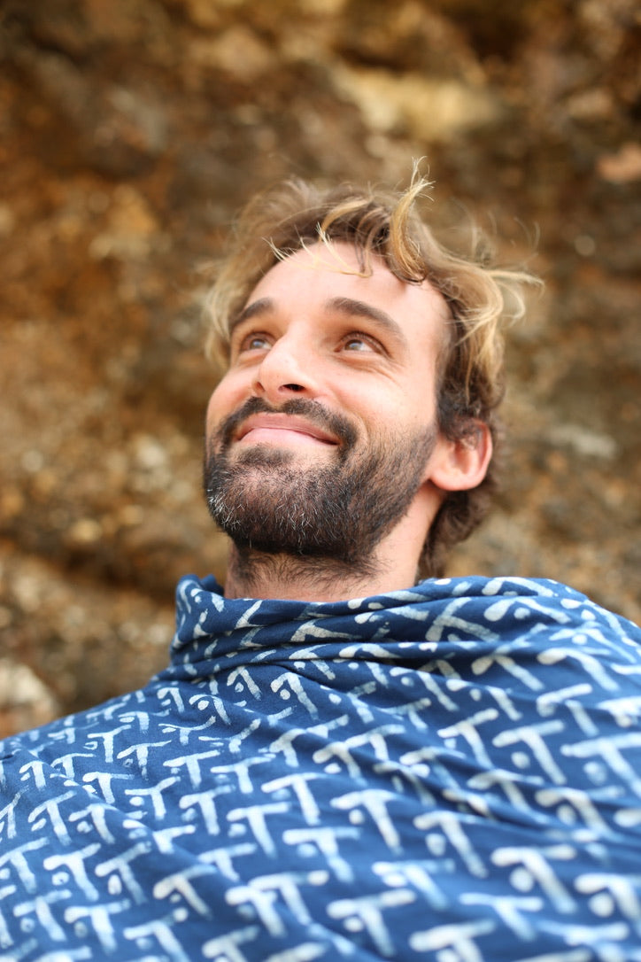 Hand Woven Cotton Batik Indigo Sarong