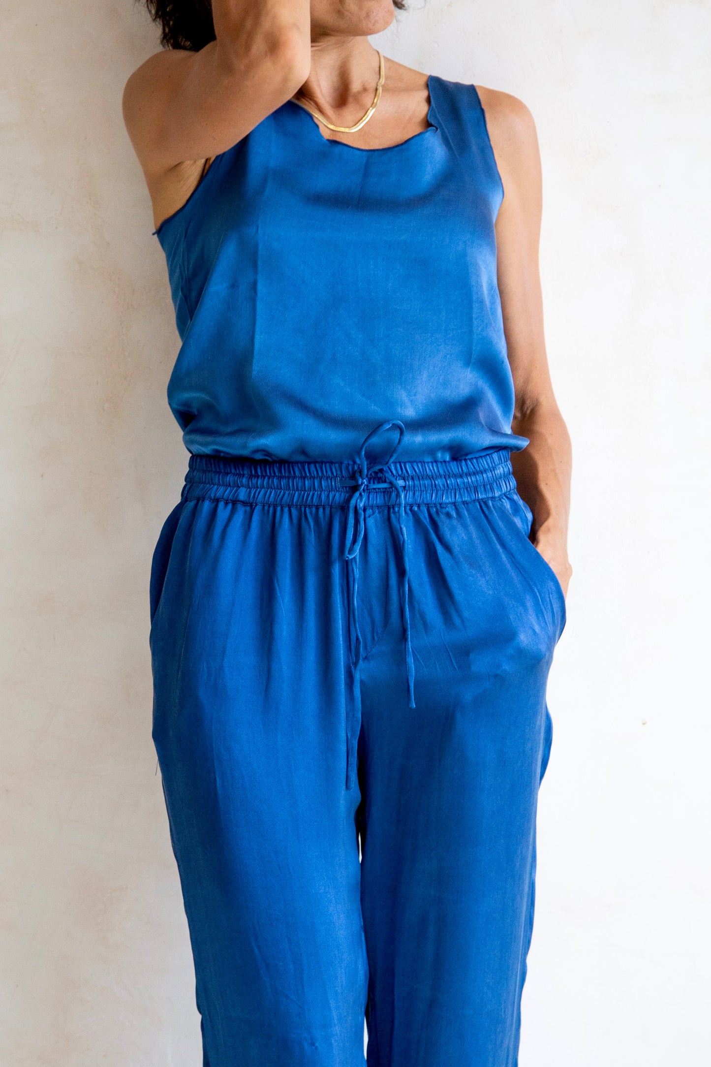 Silk Satin Tank Top Natural Dye