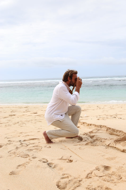 Men Linen Tapered Pants