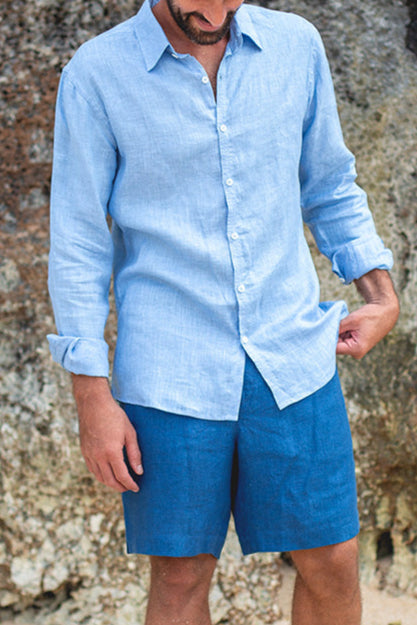 Evening Shirt French Linen - Natural Dye