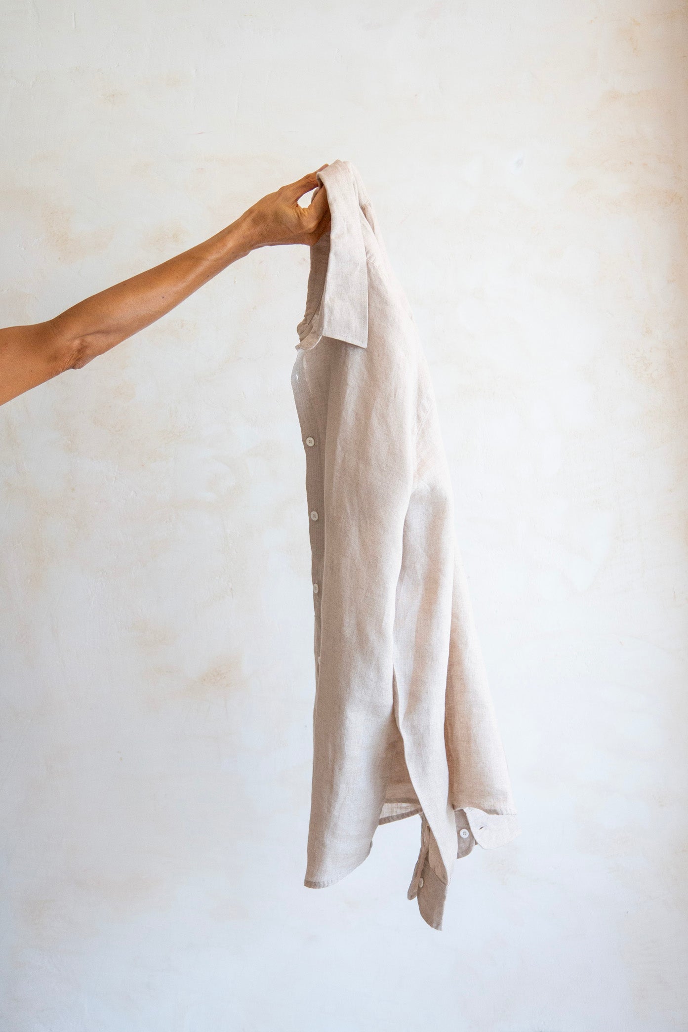 Evening Shirt French Linen - Natural Dye