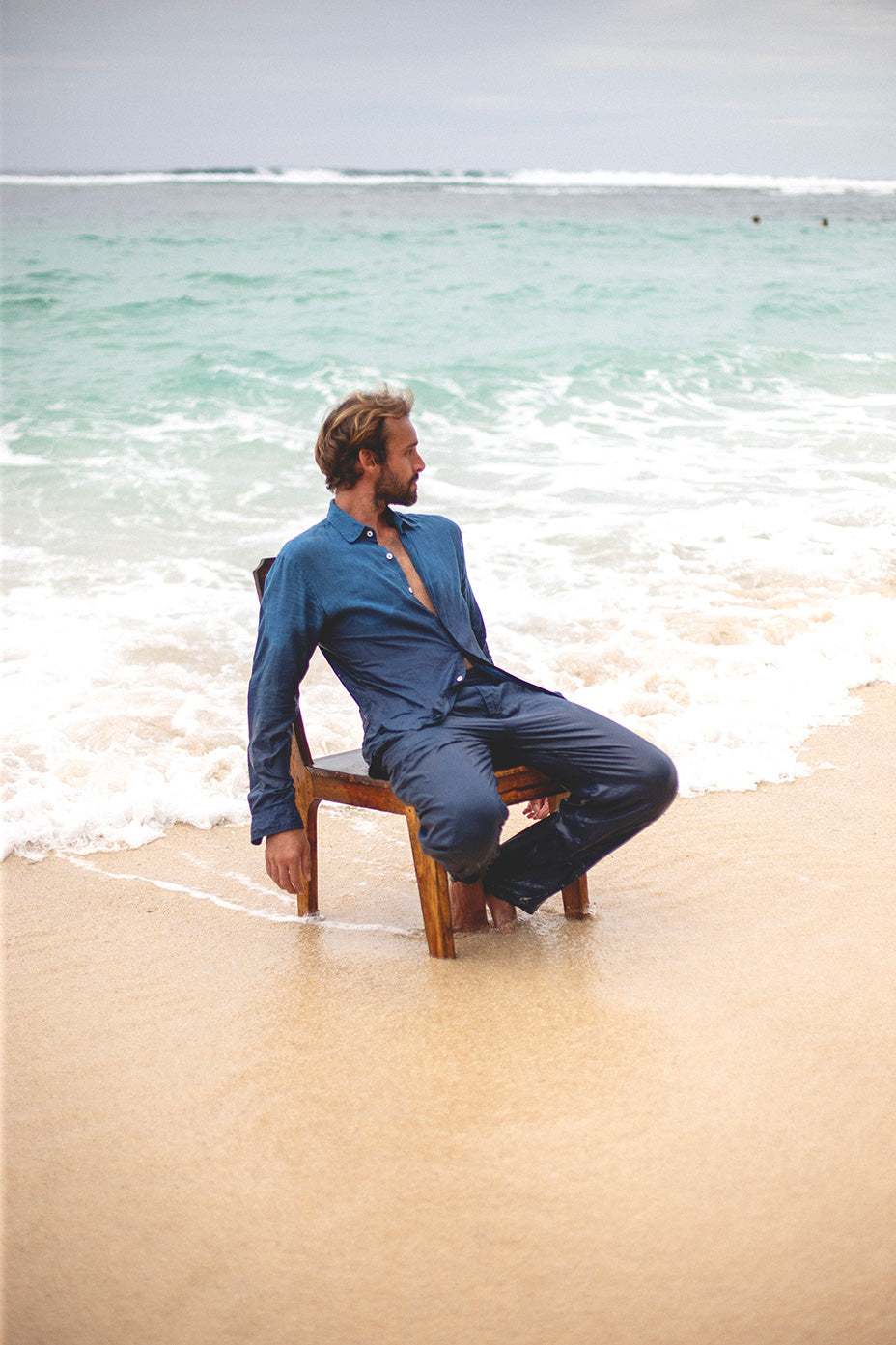 Evening Shirt French Linen - Natural Dye