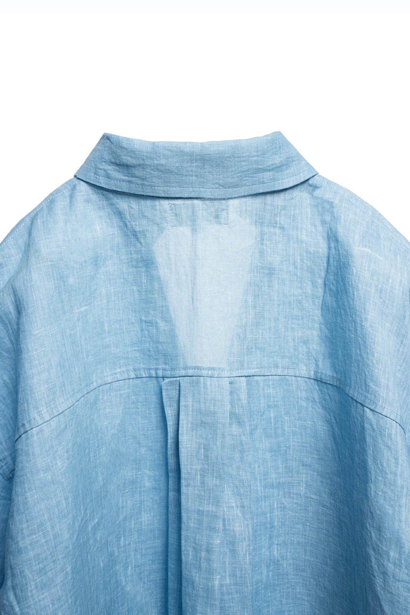 French Linen Cropped Short Sleeve Shirt