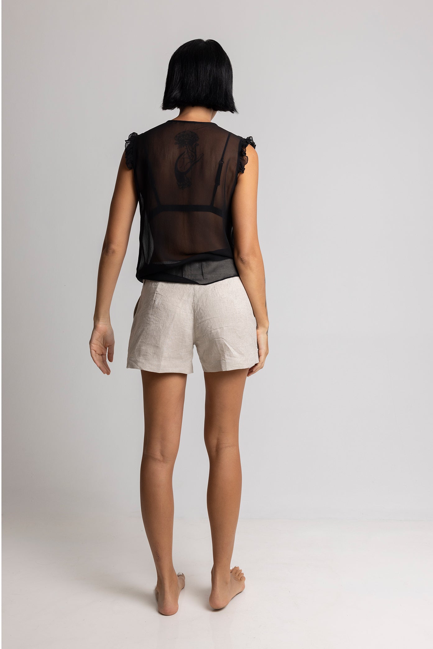 Tailored Low Waist Linen Shorts - MRS Lovejoy - Shorts -15