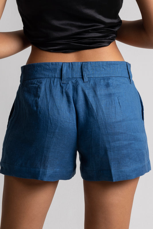 Tailored Low Waist Shorts - INDIGO - MRS Lovejoy - Shorts