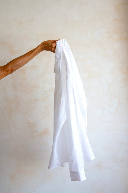 Evening Shirt French Linen - Natural Dye