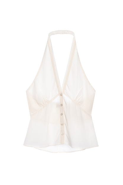 Silk Halter Neck Blouse