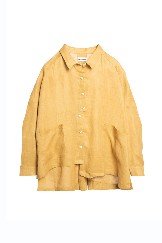 Oversized Shirt Linen Hand Dye