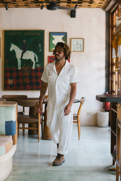 Cotton Canvas Mens Playsuit Natural Dye - Handmade Bali