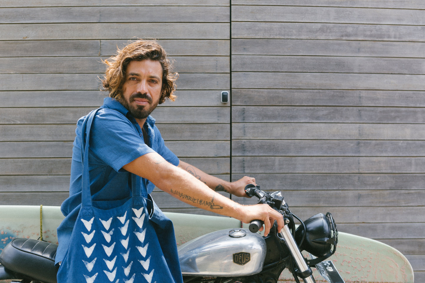 French Linen Daytime Short Sleeve Shirt Men's Natural Dye - Handmade Bali