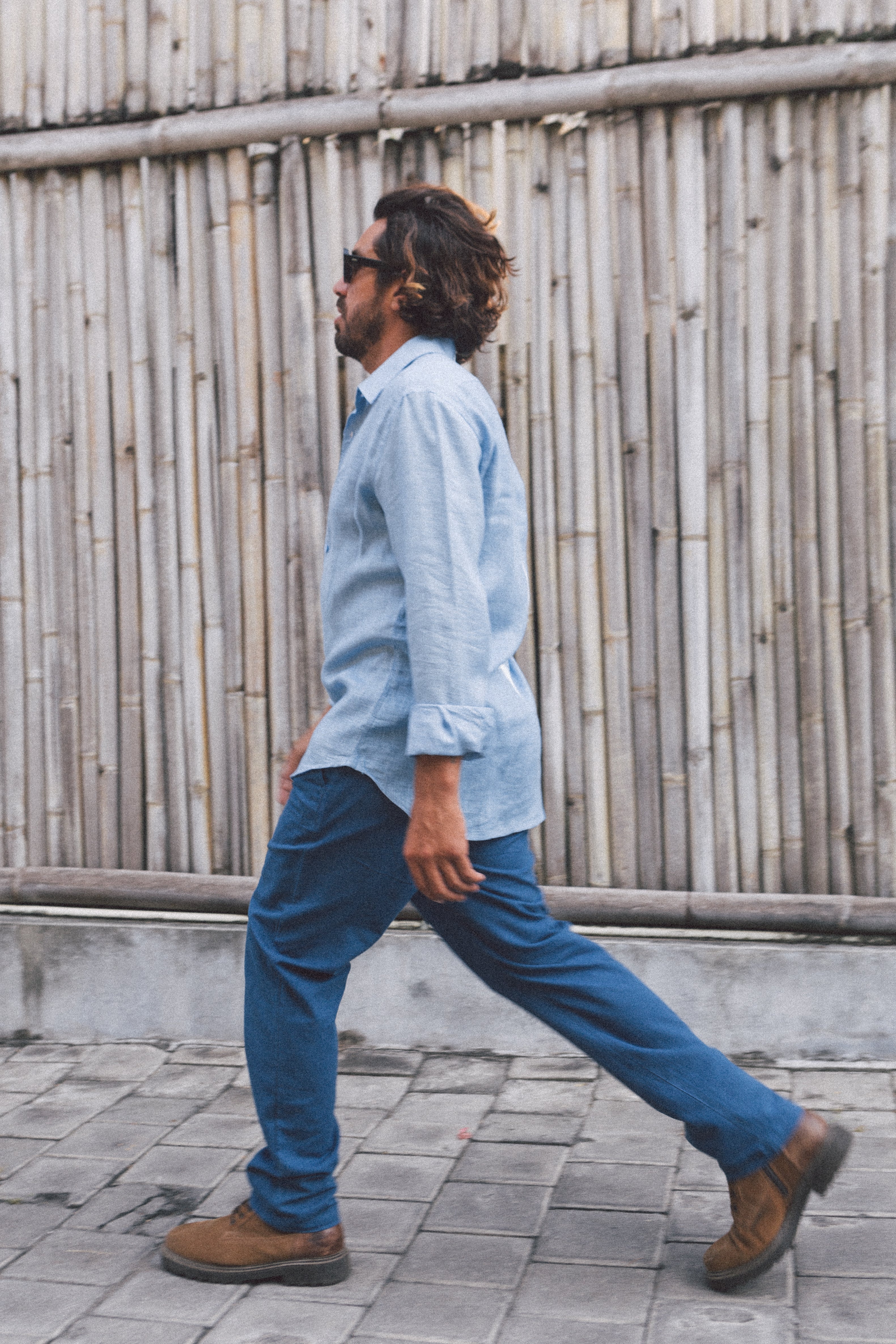 French Linen Evening Shirt Men's Natural Dye - Handmade Bali – Lovejoy
