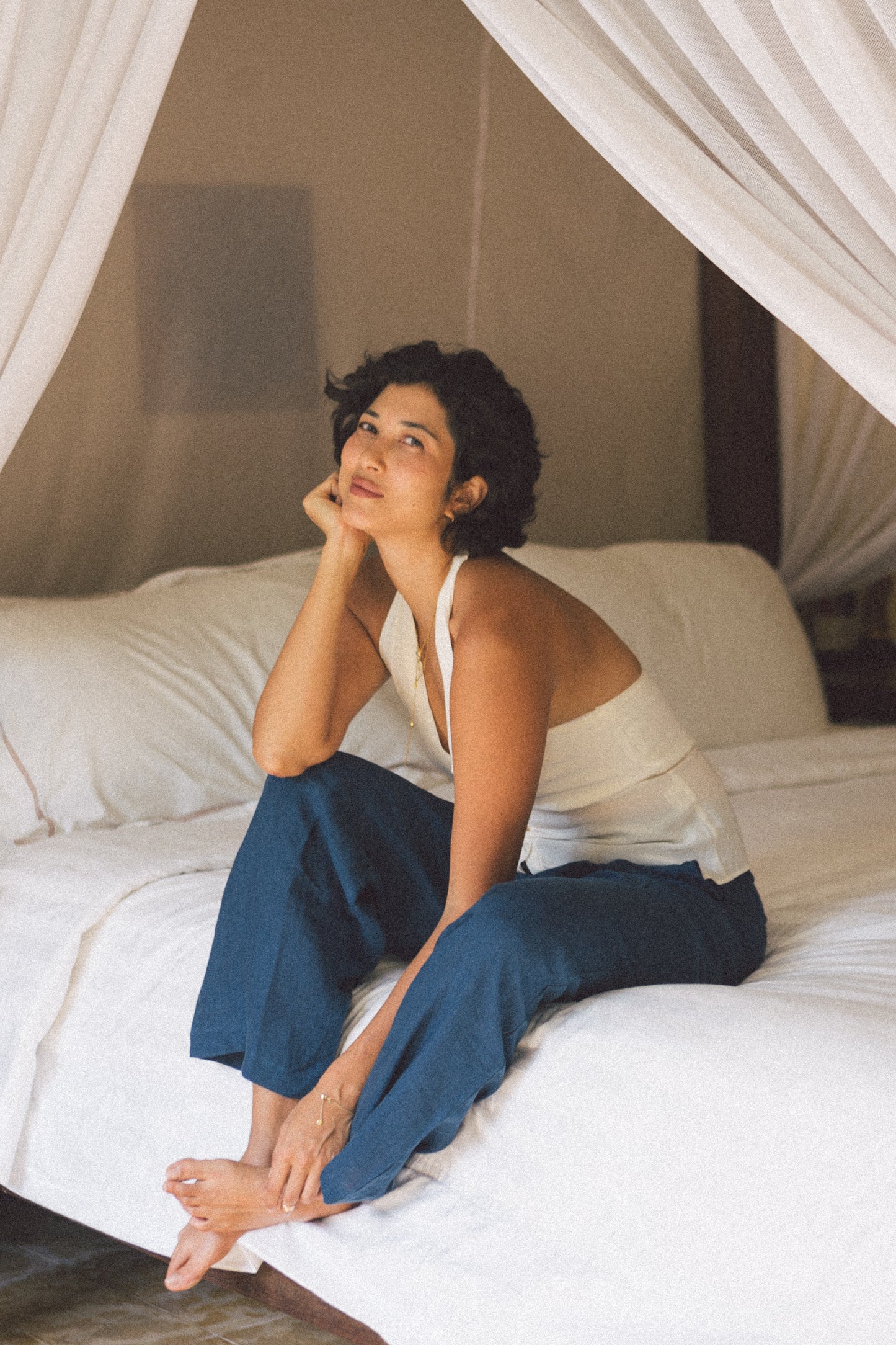 Silk Halter Neck Blouse