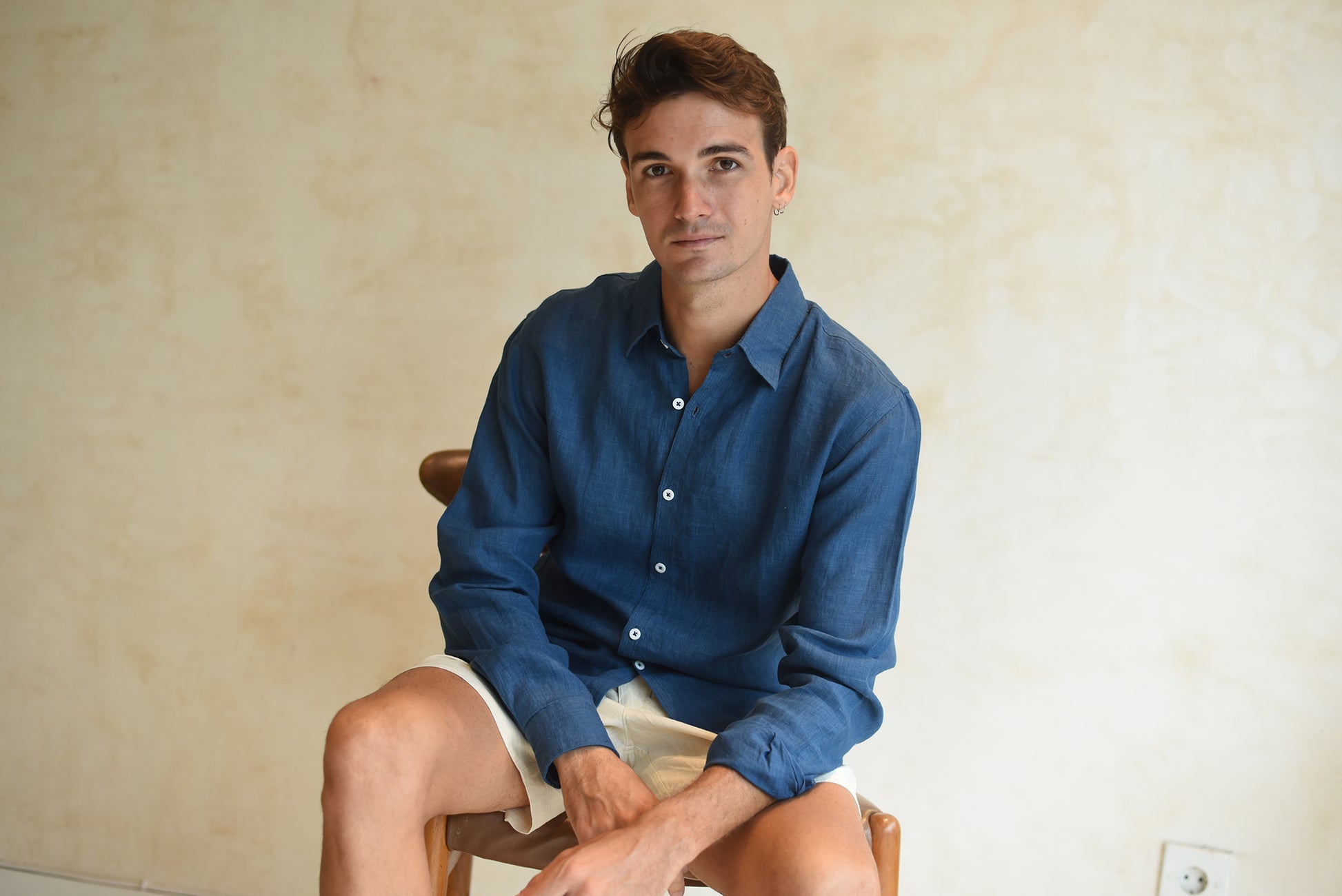 Evening Shirt French Linen - Natural Dye - Mrs Lovejoy