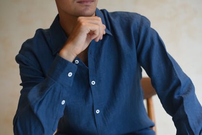 Evening Shirt French Linen - Natural Dye - Mrs Lovejoy
