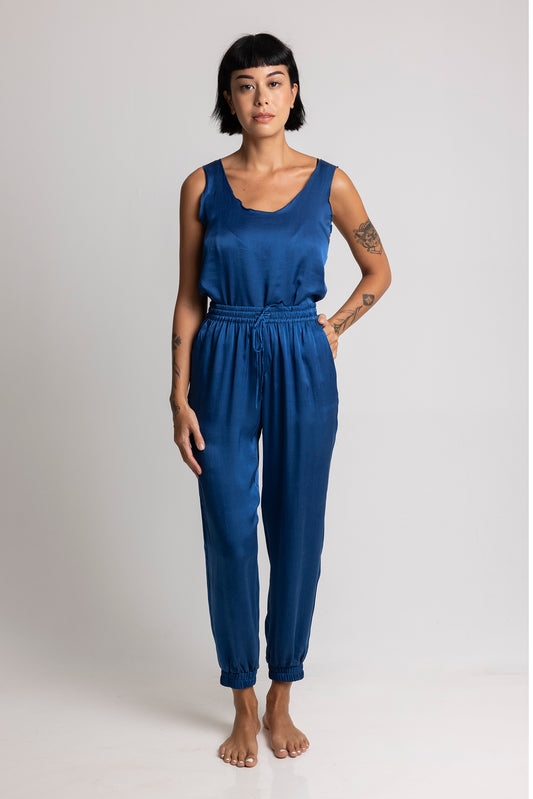 Silk Trousers - INDIGO - MRS Lovejoy - Pants