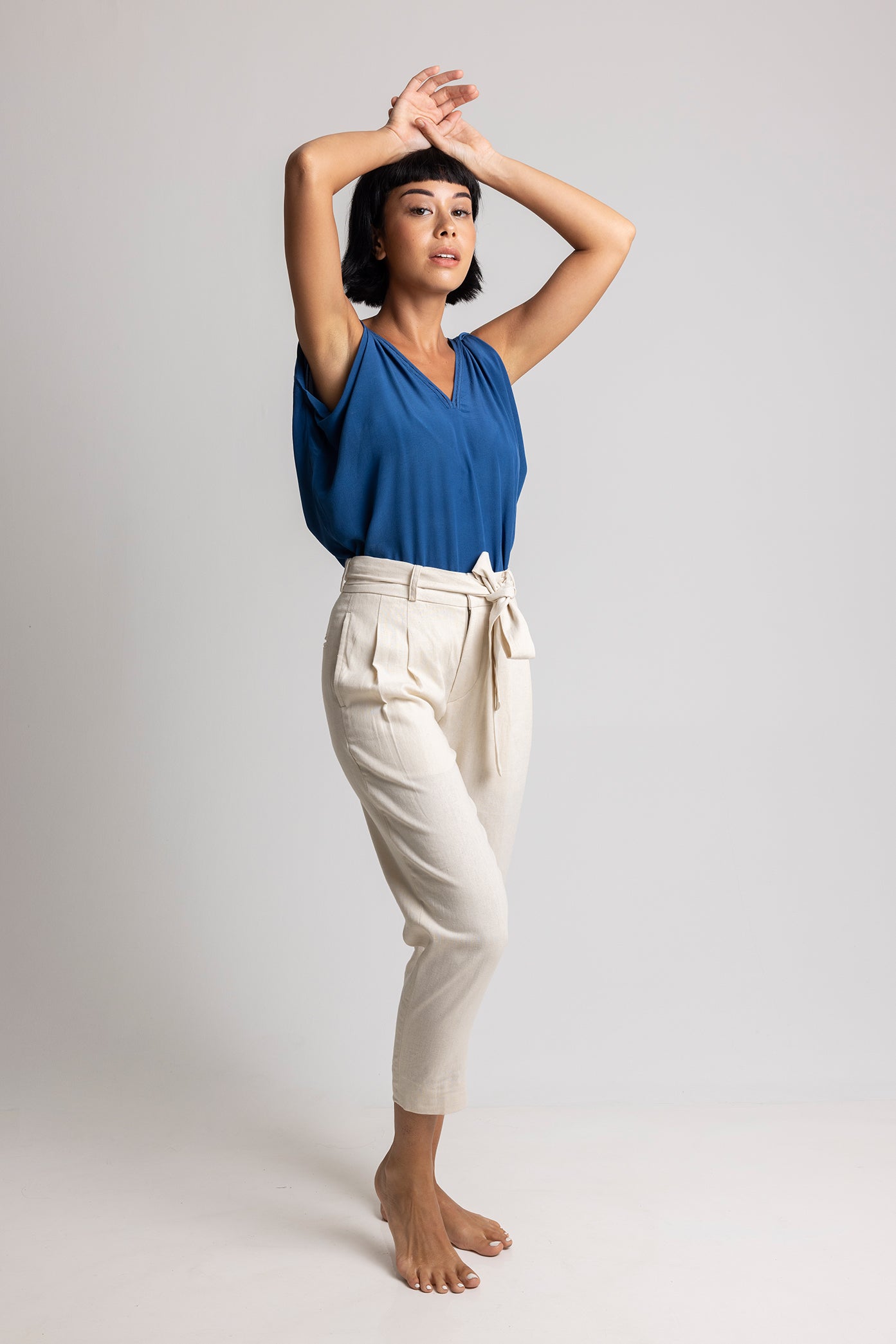 Silk Crepe Top Indigo - MRS Lovejoy - Shirts & Tops